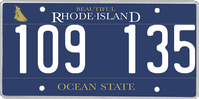 RI license plate 109135