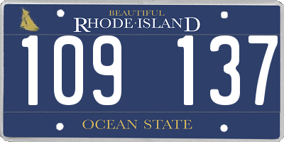 RI license plate 109137