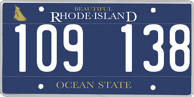 RI license plate 109138