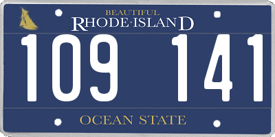 RI license plate 109141