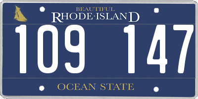 RI license plate 109147
