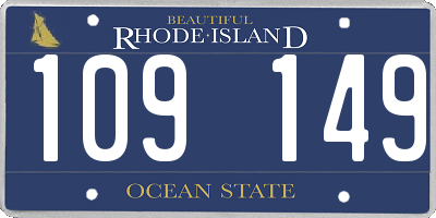RI license plate 109149