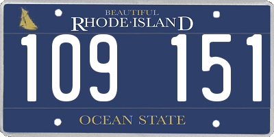 RI license plate 109151