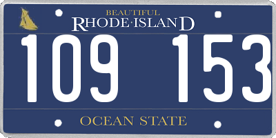 RI license plate 109153