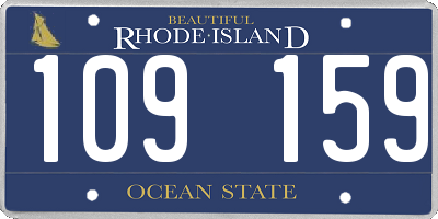 RI license plate 109159