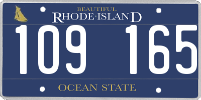 RI license plate 109165
