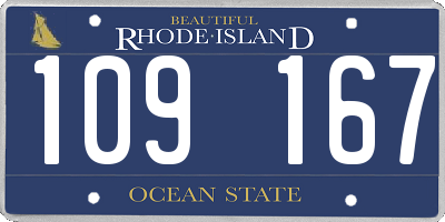 RI license plate 109167