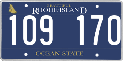 RI license plate 109170