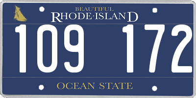 RI license plate 109172