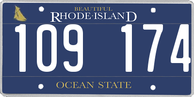 RI license plate 109174