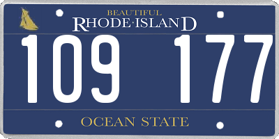 RI license plate 109177