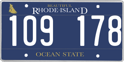 RI license plate 109178