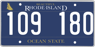 RI license plate 109180