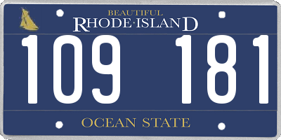 RI license plate 109181