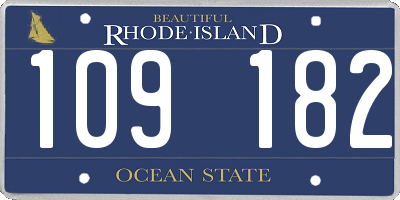 RI license plate 109182
