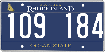 RI license plate 109184