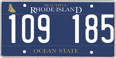 RI license plate 109185