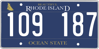 RI license plate 109187