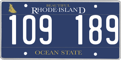 RI license plate 109189