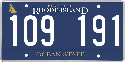RI license plate 109191