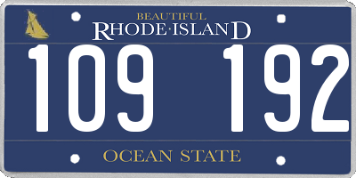 RI license plate 109192