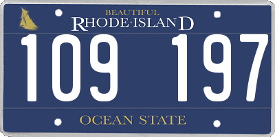 RI license plate 109197
