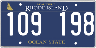 RI license plate 109198