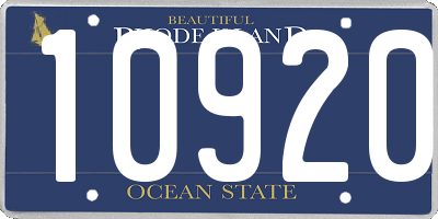 RI license plate 10920