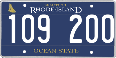 RI license plate 109200