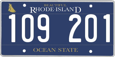 RI license plate 109201