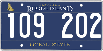 RI license plate 109202