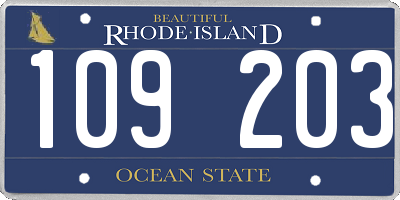 RI license plate 109203