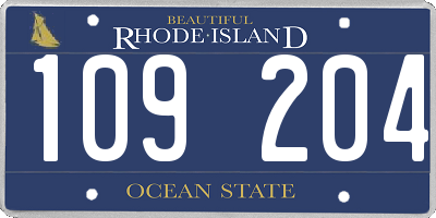 RI license plate 109204