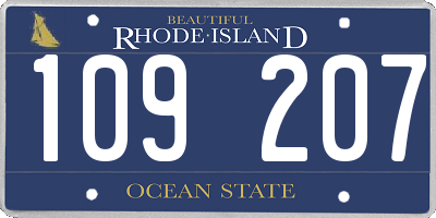 RI license plate 109207