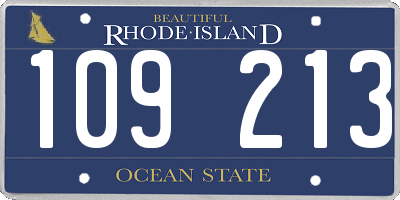 RI license plate 109213