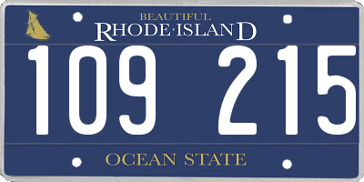 RI license plate 109215