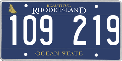 RI license plate 109219