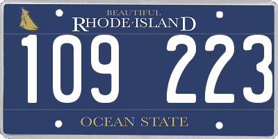 RI license plate 109223