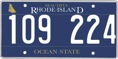 RI license plate 109224