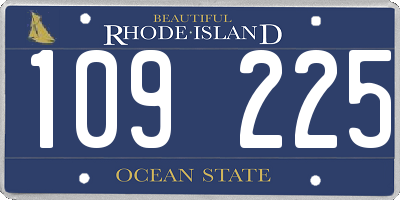 RI license plate 109225