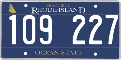 RI license plate 109227