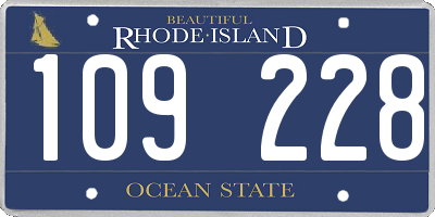 RI license plate 109228