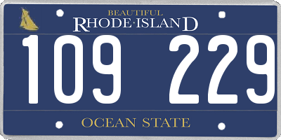 RI license plate 109229