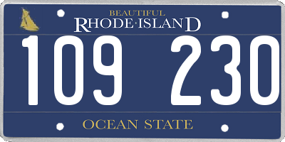 RI license plate 109230