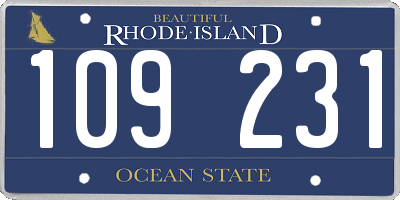 RI license plate 109231