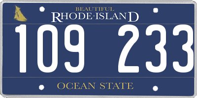 RI license plate 109233