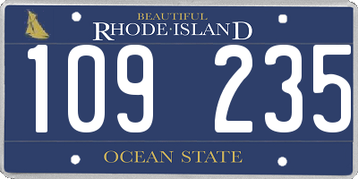 RI license plate 109235