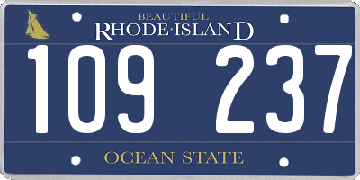 RI license plate 109237