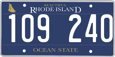 RI license plate 109240