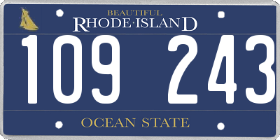 RI license plate 109243